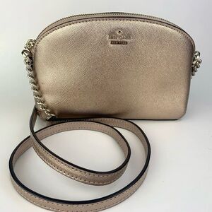 Kate Spade Cameron Street Hilli Gold Metallic Crossbody Saffiano Leather
